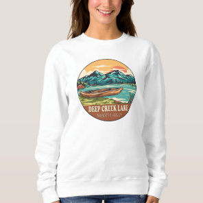 Deep Creek Lake Maryland Boating Fishing Emblem Sweatshirt