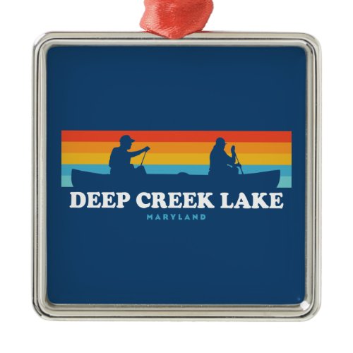 Deep Creek Lake Maryland Canoe Metal Ornament