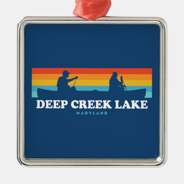 Deep Creek Lake Maryland Canoe Metal Ornament (Front)