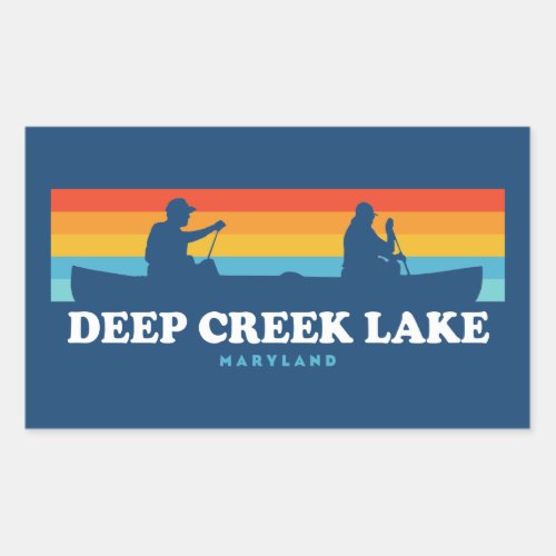 Deep Creek Lake Maryland Canoe Rectangular Sticker