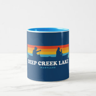 Deep Creek Lake Maryland Canoe Two-Tone Coffee Mug