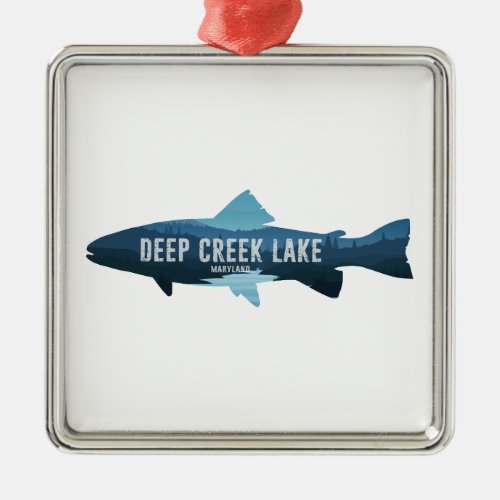 Deep Creek Lake Maryland Fish Metal Ornament