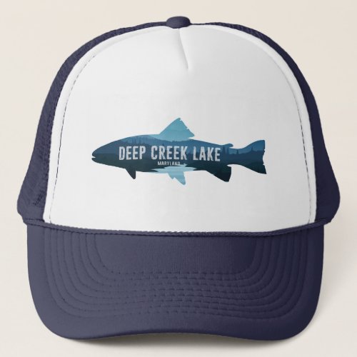 Deep Creek Lake Maryland Fish Trucker Hat