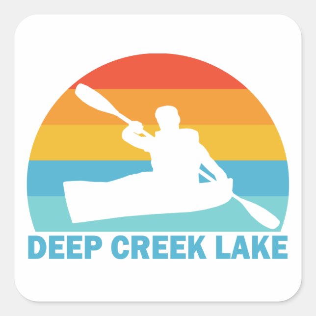 Deep Creek Lake Maryland Kayak Square Sticker (Front)