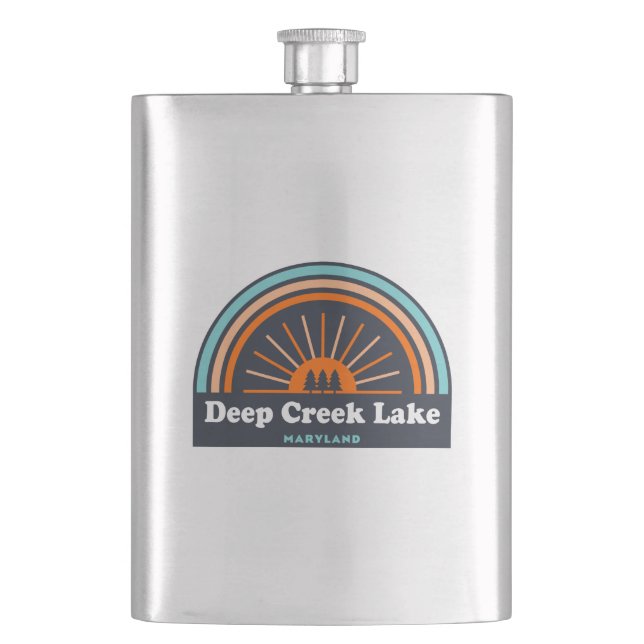 Deep Creek Lake Maryland Rainbow Flask (Front)