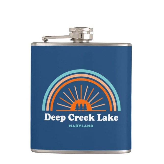 Deep Creek Lake Maryland Rainbow Flask (Front)