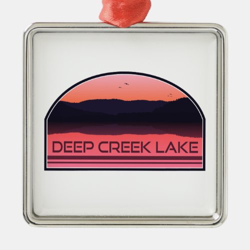Deep Creek Lake Maryland Red Sunrise Metal Ornament