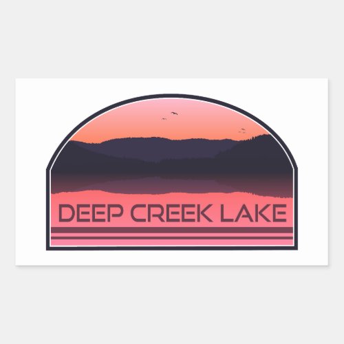 Deep Creek Lake Maryland Red Sunrise Rectangular Sticker