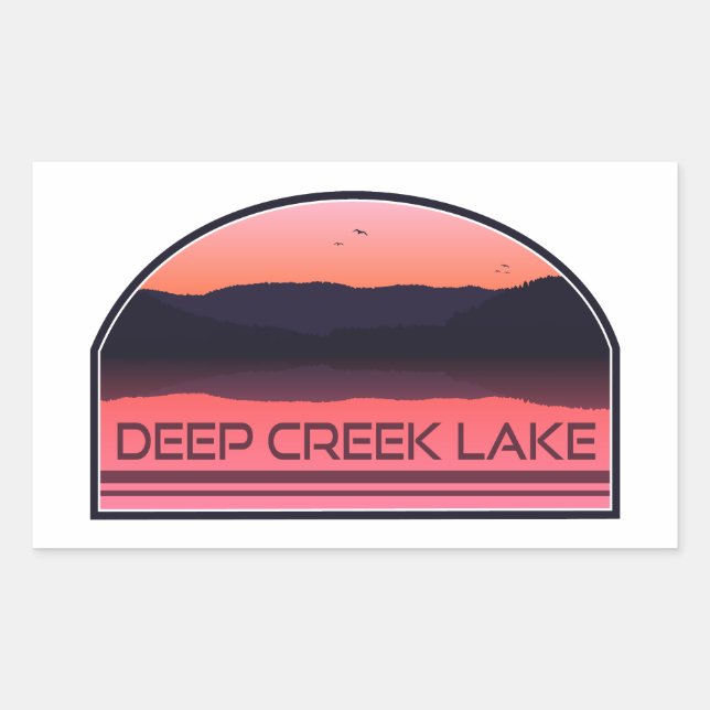 Deep Creek Lake Maryland Red Sunrise Rectangular Sticker (Front)