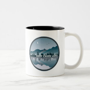 Deep Creek Lake Maryland Reflection Two-Tone Coffee Mug