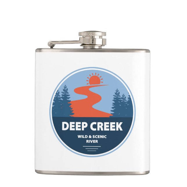 Deep Creek Wild And Scenic River Idaho Flask (Front)