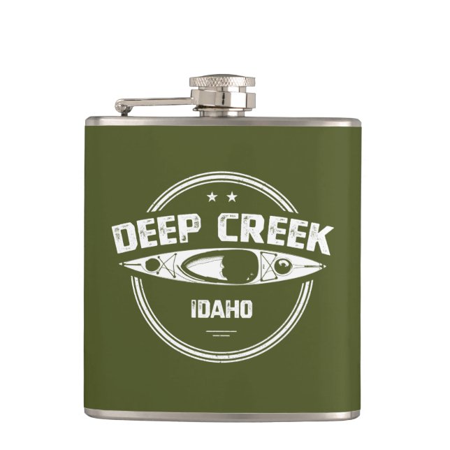 Deep Creek Wild And Scenic River Idaho Kayaking Flask (Front)