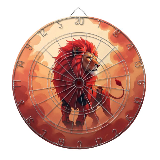 Deep Crimson Glow – The Lion of Burning Destiny.   Dart Board (Front)