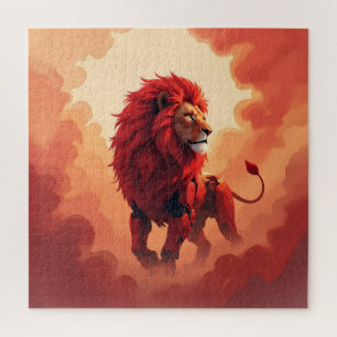 Deep Crimson Glow – The Lion of Burning Destiny. Jigsaw Puzzle