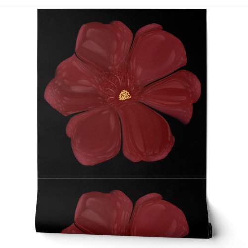 Deep Crimson Moody Bloom Glossy Dark Botanical Flo Wallpaper