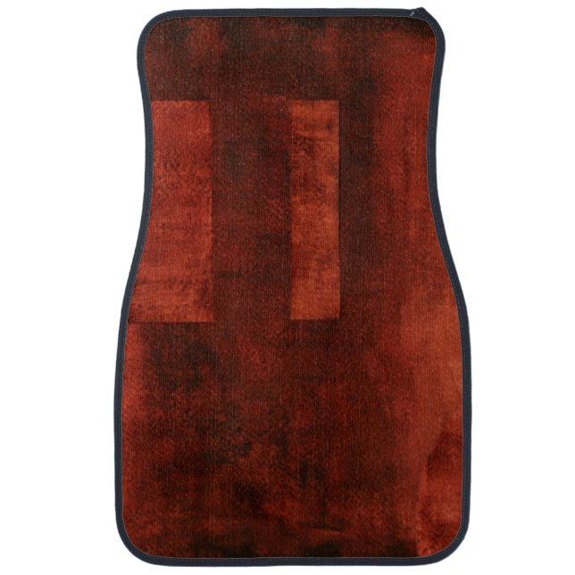 Deep Crimson Painting with Geometric Shapes Car Floor Mat (Front)