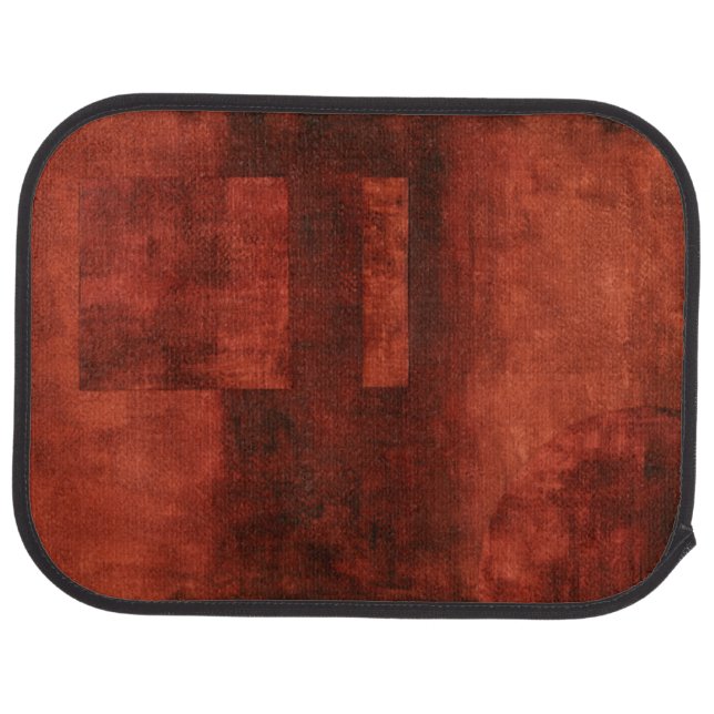 Deep Crimson Painting with Geometric Shapes Car Floor Mat (Rear)
