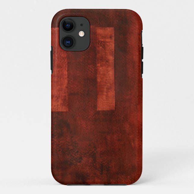 Deep Crimson Painting with Geometric Shapes Case-Mate iPhone Case (Back)