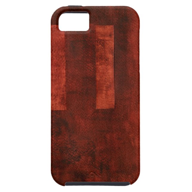 Deep Crimson Painting with Geometric Shapes Case-Mate iPhone Case (Back)