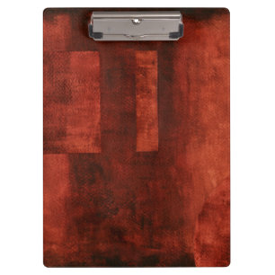 Deep Crimson Painting with Geometric Shapes Clipboard