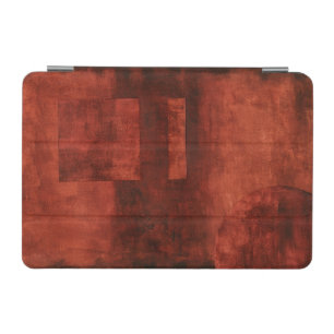 Deep Crimson Painting with Geometric Shapes iPad Mini Cover
