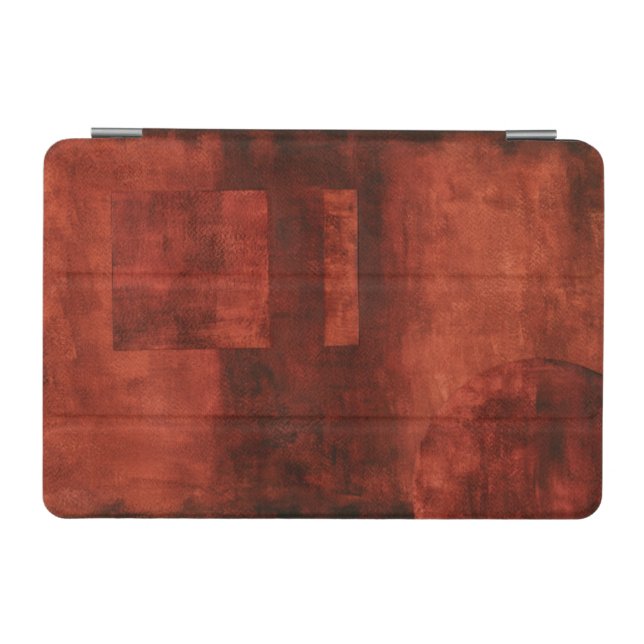 Deep Crimson Painting with Geometric Shapes iPad Mini Cover (Horizontal)