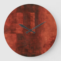 Deep Crimson Painting with Geometric Shapes