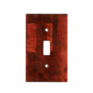 Deep Crimson Painting with Geometric Shapes Light Switch Cover