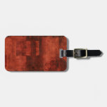 Deep Crimson Painting with Geometric Shapes Luggage Tag