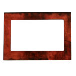 Deep Crimson Painting with Geometric Shapes Magnetic Photo Frame