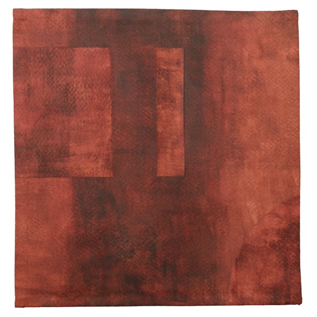 Deep Crimson Painting with Geometric Shapes Napkin (Front)