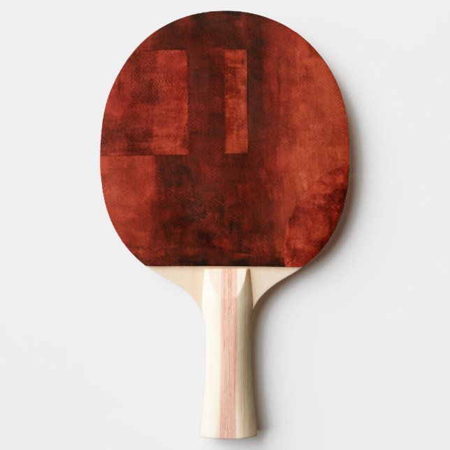 Deep Crimson Painting with Geometric Shapes Ping-Pong Paddle (Front)