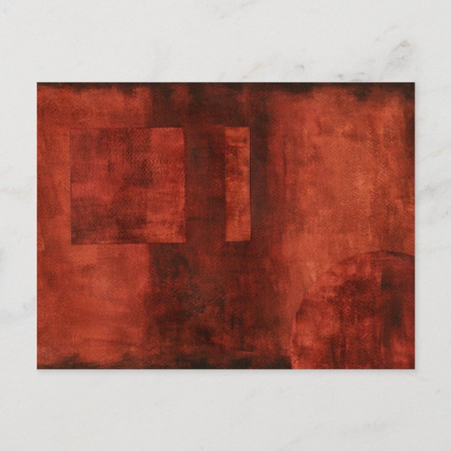 Deep Crimson Painting with Geometric Shapes Postcard (Front)
