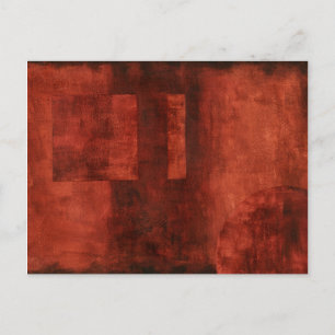 Deep Crimson Painting with Geometric Shapes Postcard