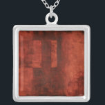 Deep Crimson Painting with Geometric Shapes Silver Plated Necklace<br><div class="desc">If you love red then this is the print for you. Geometric shapes populate the background. Get your hands on this wonderful print today!</div>