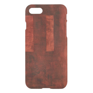 Deep Crimson Painting with Geometric Shapes iPhone SE/8/7 Case