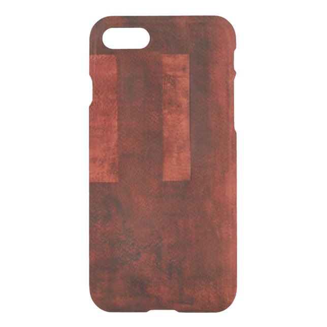 Deep Crimson Painting with Geometric Shapes Uncommon iPhone Case (Back)