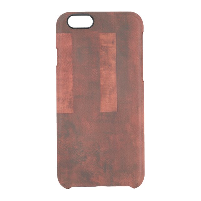 Deep Crimson Painting with Geometric Shapes Uncommon iPhone Case (Back)
