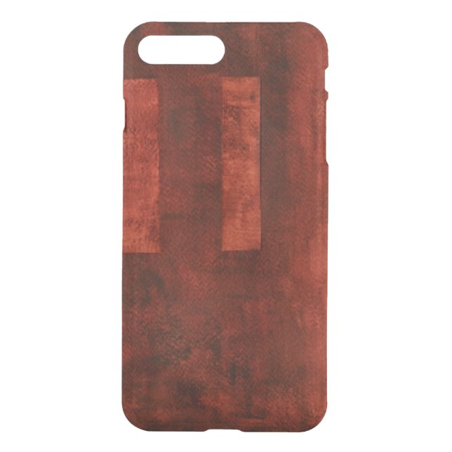 Deep Crimson Painting with Geometric Shapes Uncommon iPhone Case (Back)
