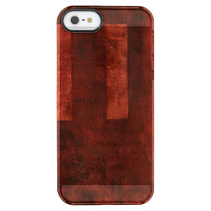 Deep Crimson Painting with Geometric Shapes Clear iPhone SE/5/5s Case
