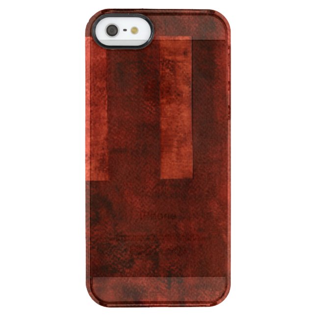 Deep Crimson Painting with Geometric Shapes Uncommon iPhone Case (Back)