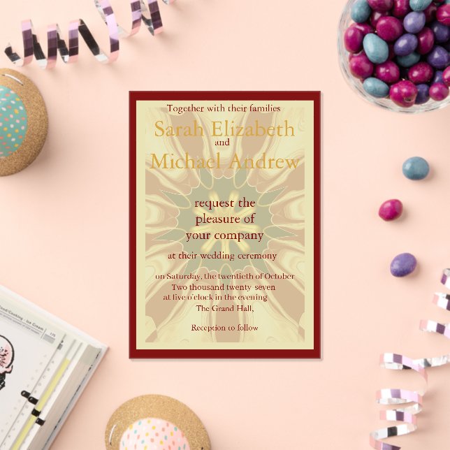 Deep Crimson Starburst Design | Opulent Modern Hi Acrylic Invitations (Insitu (Celebration))