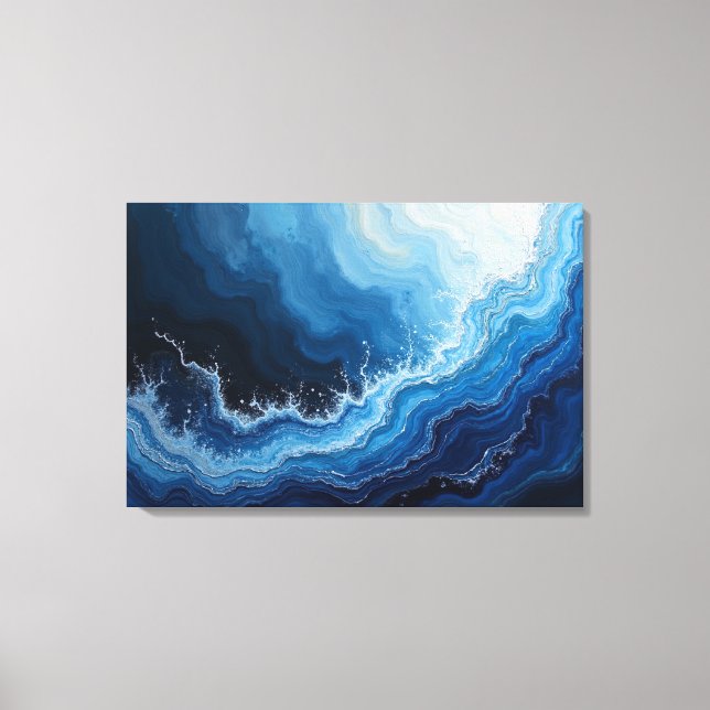 Deep Current: Abstract Ocean's Fury Canvas Print (Front)