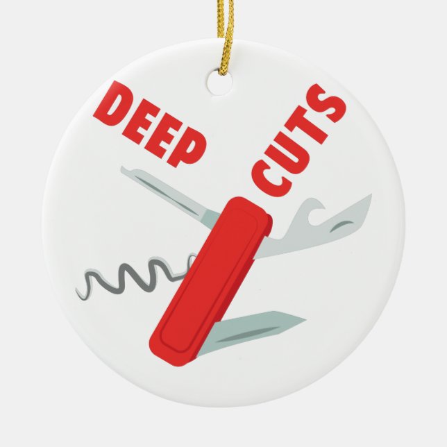 Deep Cuts Ceramic Ornament (Front)