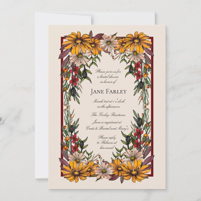 Deep Daisy Hues Invitation (Front)