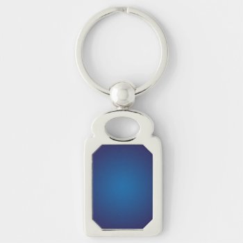 Deep Dark Blue Grainy Vignette Keychain by TonesAndTextures at Zazzle