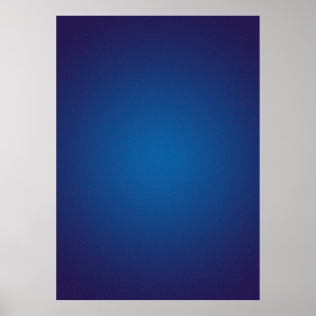 Deep Dark Blue Grainy Vignette Poster (Front)
