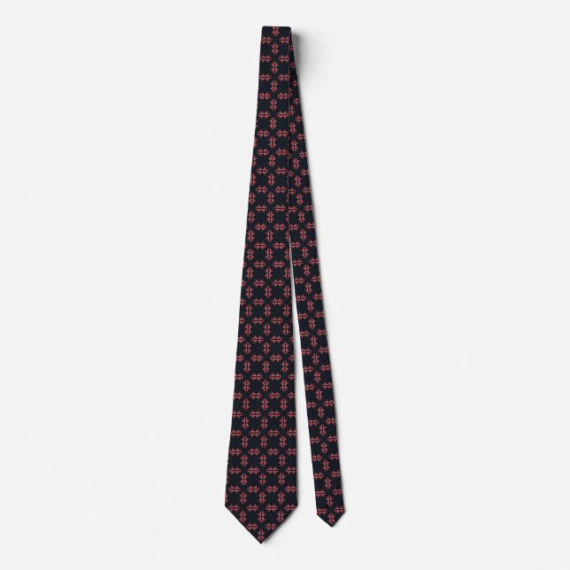 Deep Dark Blue Sea Bioluminescent Glowing Fishes Neck Tie (Front)