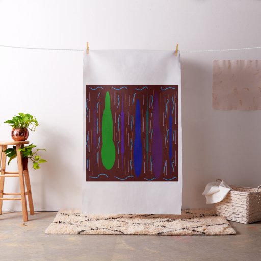 Deep dark purple art inspired mixed patterned fabric