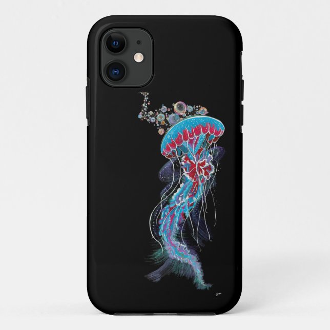 Deep Descent  FluorescentJellyfish  Case-Mate iPhone Case (Back)